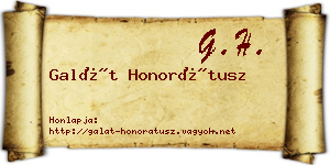 Galát Honorátusz névjegykártya